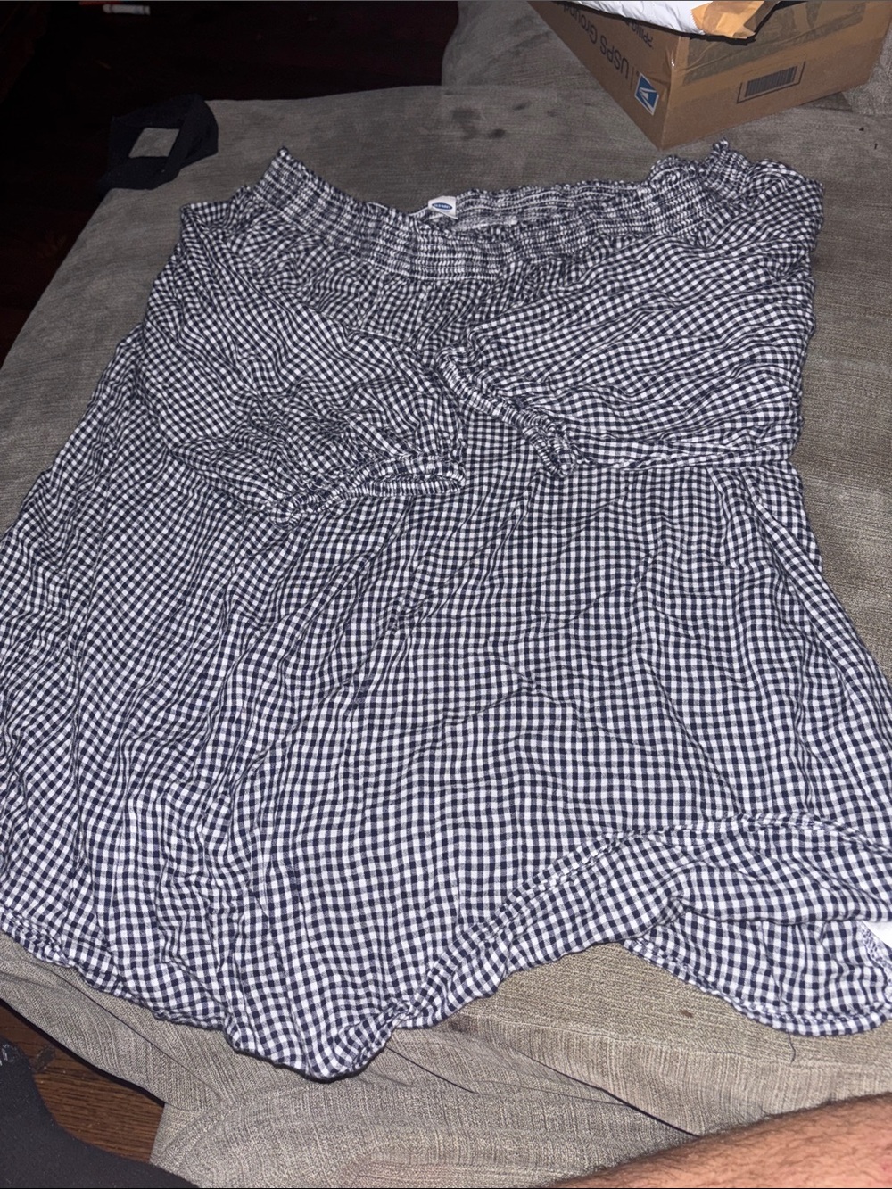 Black & White Gingham Off-Shoulder Women’s Blouse old navy 2x